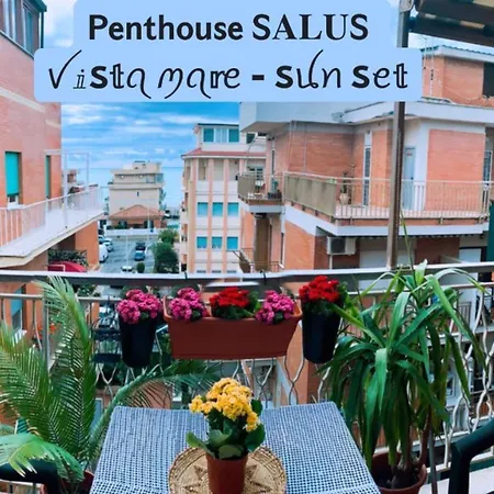 Ferienwohnung Penthouse Salus Sea View Terrace Lido di Ostia Exterior foto