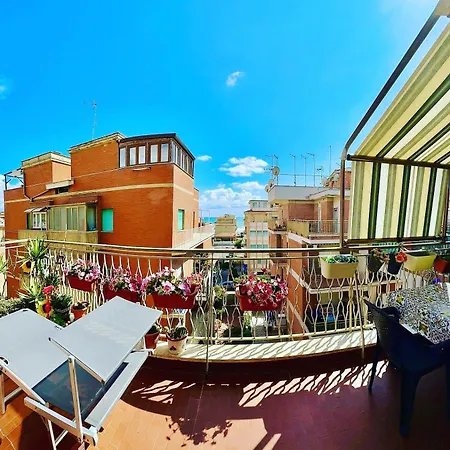 Ferienwohnung Penthouse Salus Sea View Terrace Lido di Ostia Exterior foto